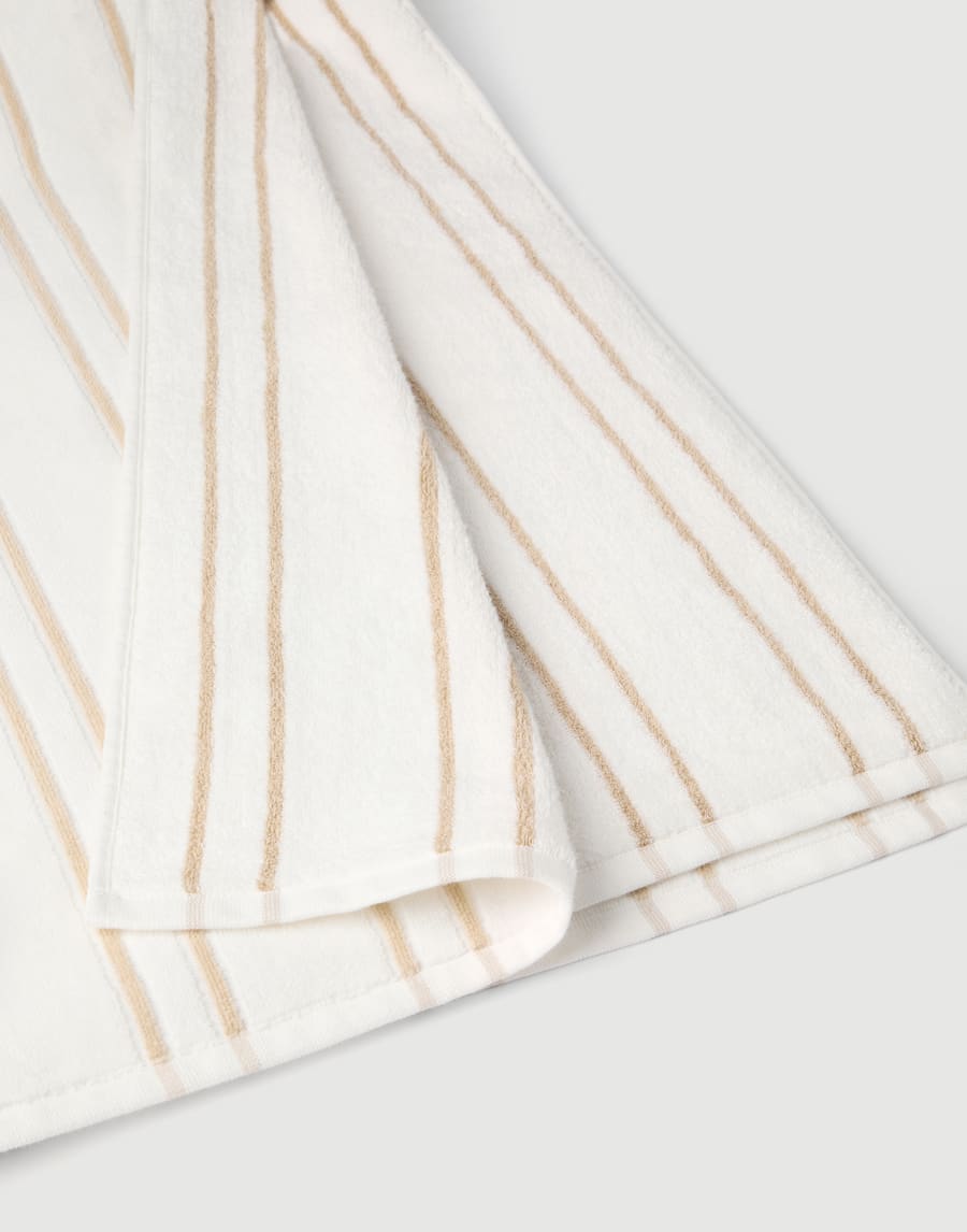 Striped terrycloth towel Beige Lifestyle - Brunello Cucinelli