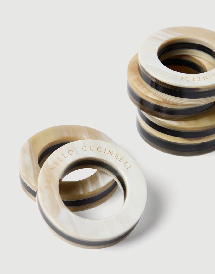 6-piece napkin ring set Natural Horn Lifestyle - Brunello Cucinelli