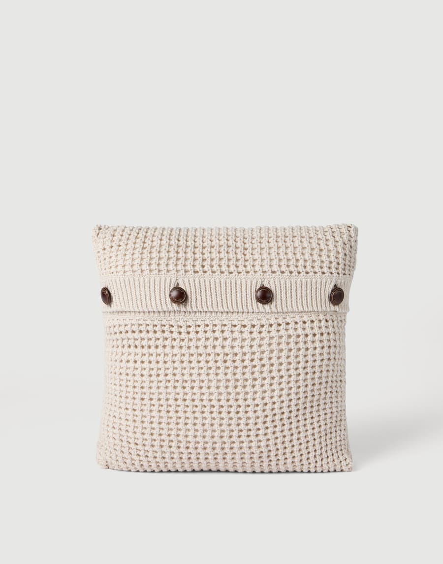 Net knit cushion Oat Lifestyle - Brunello Cucinelli