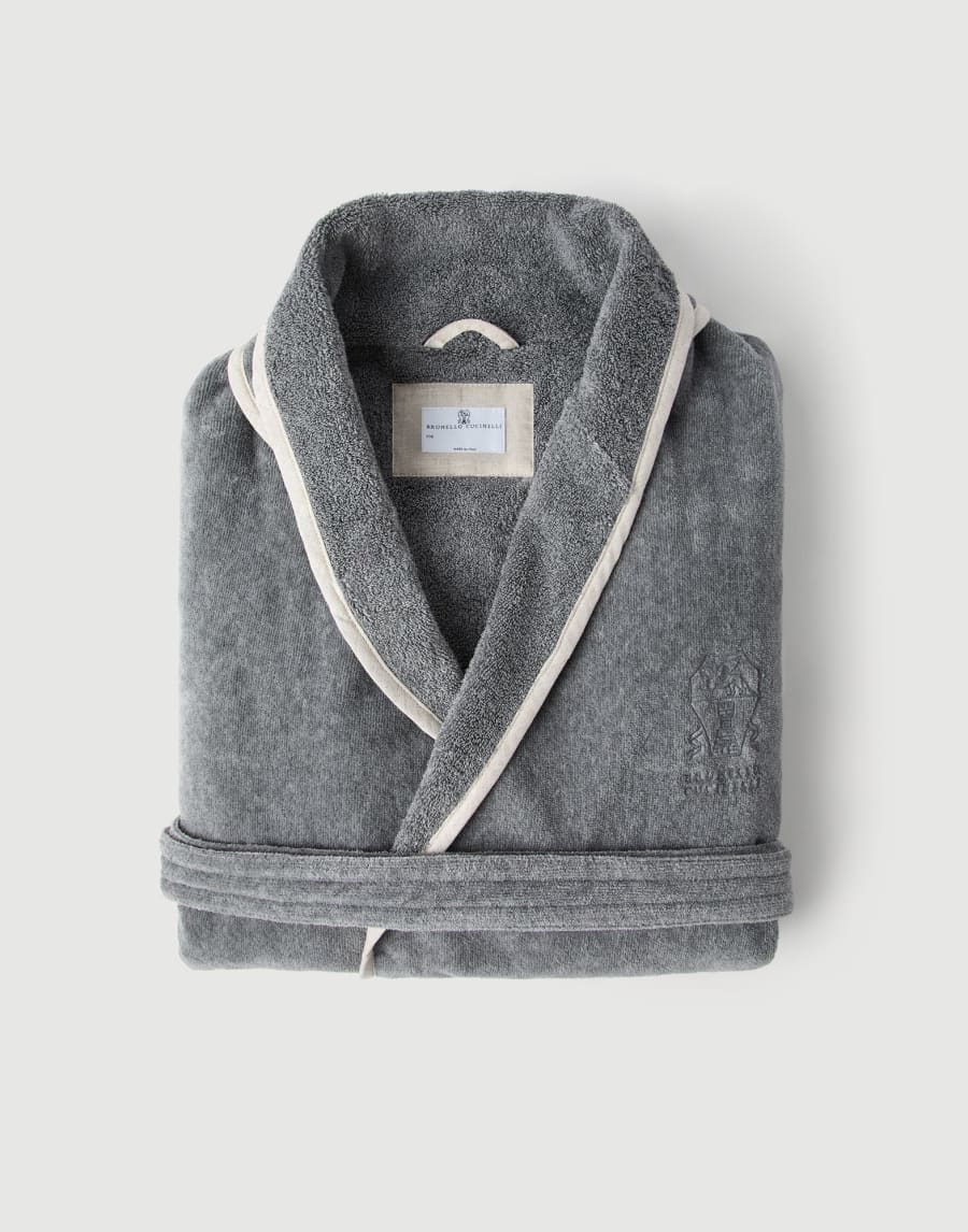 Terrycloth bathrobe Medium Grey Lifestyle - Brunello Cucinelli