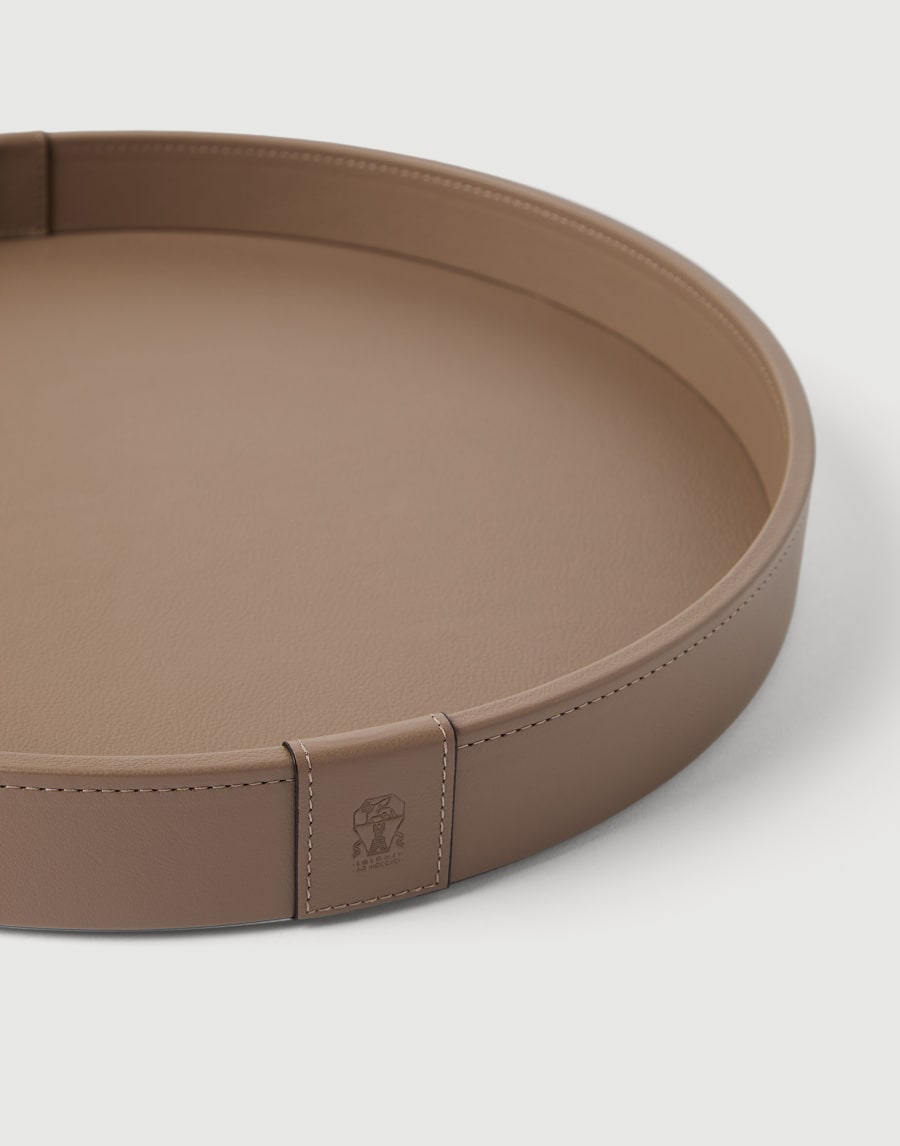 Wood and leather tray Light Brown Lifestyle - Brunello Cucinelli