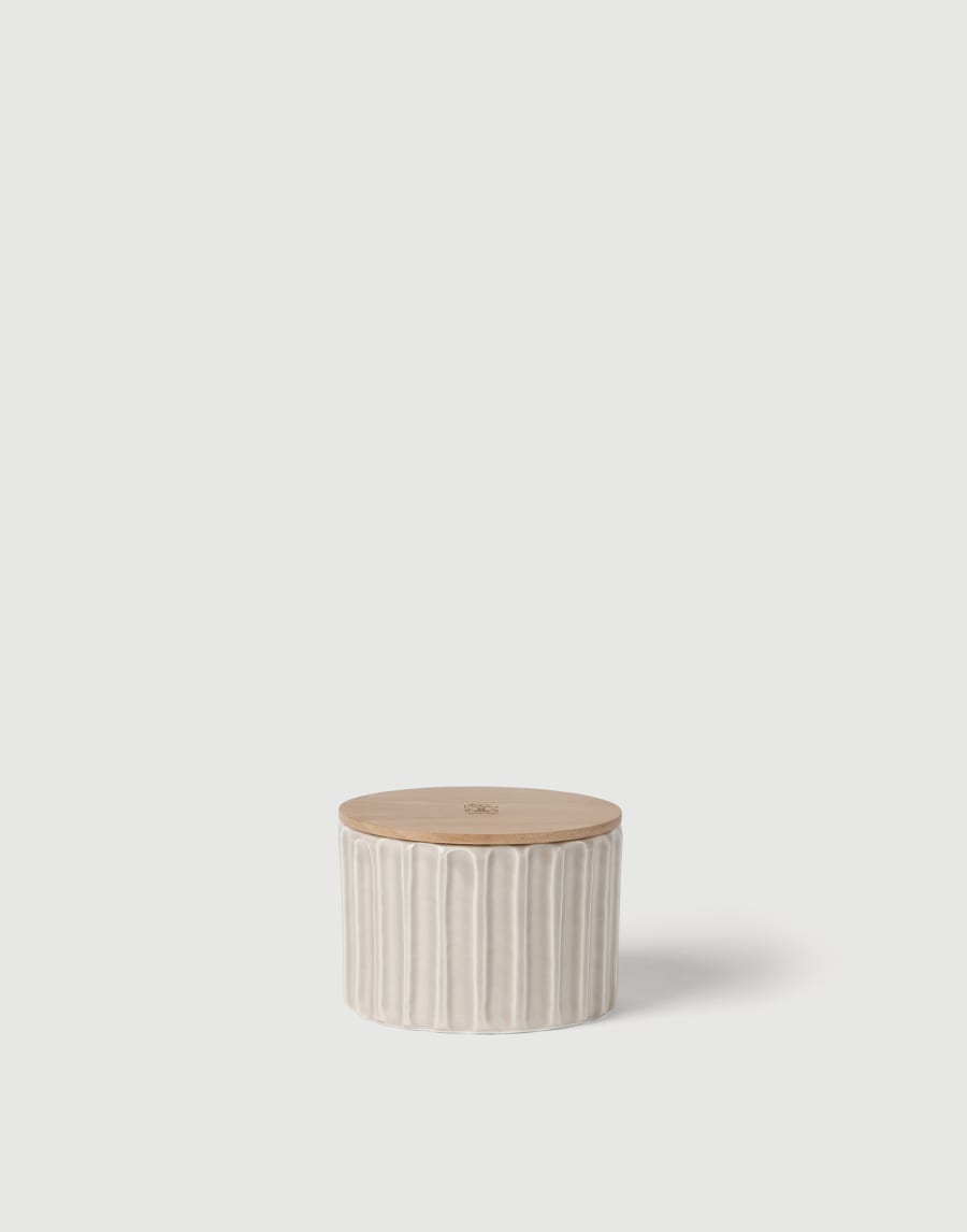 Small candle with walnut wood lid Beige Lifestyle - Brunello Cucinelli