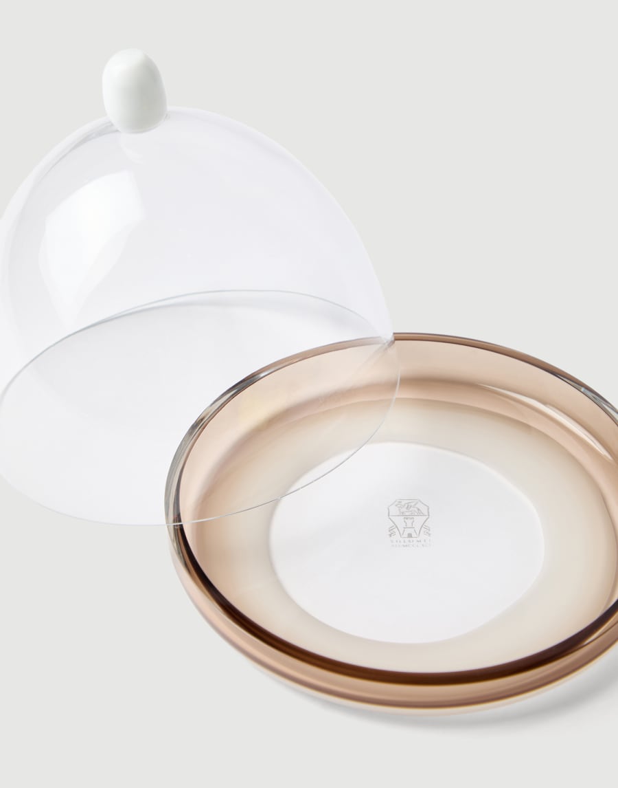 Murano glass plate and cloche set Natural Lifestyle - Brunello Cucinelli