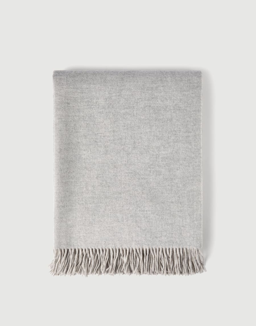 Cashmere double cloth lightweight throw Grey Lifestyle - Brunello Cucinelli