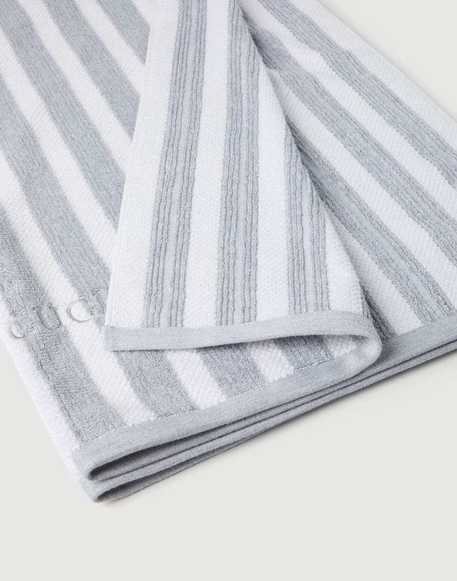 Striped terrycloth beach towel Grey Lifestyle - Brunello Cucinelli