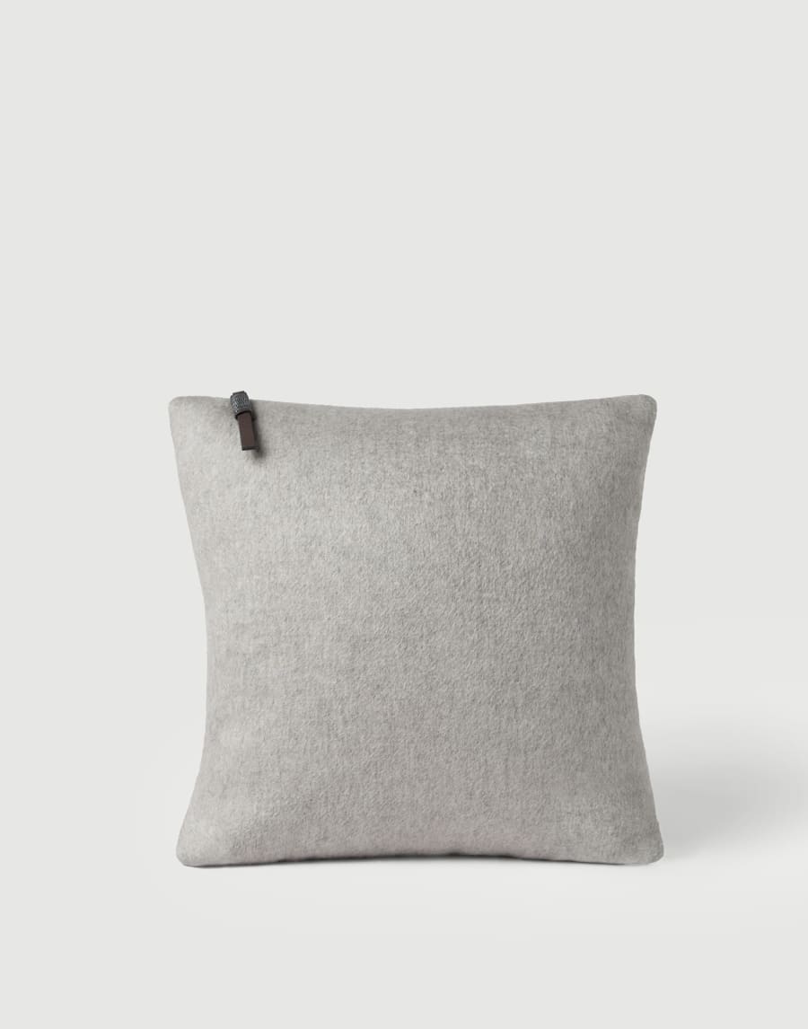 Cashmere beaver cushion Light Grey Lifestyle - Brunello Cucinelli