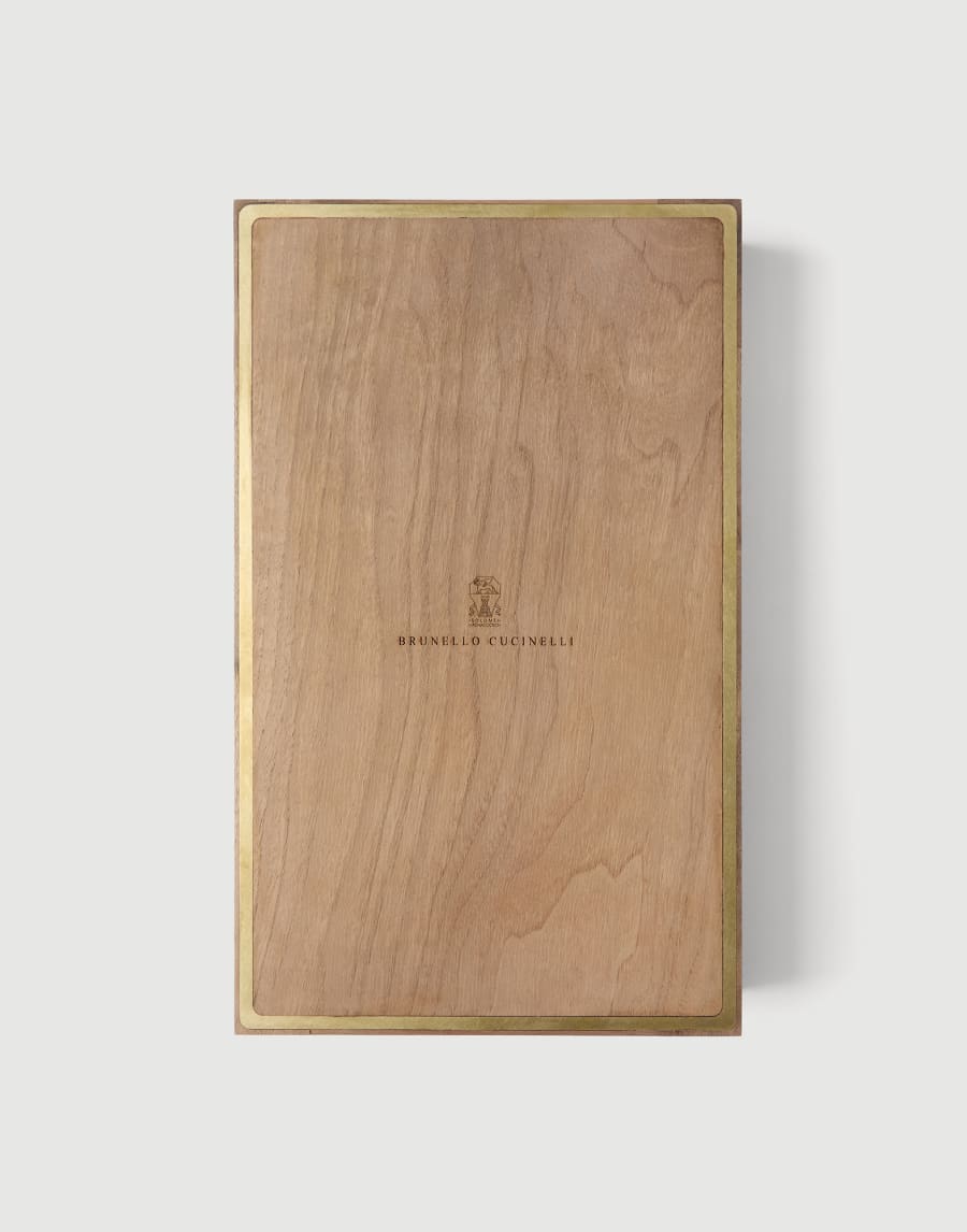 Walnut wood, Krion® and brass backgammon set Beige Lifestyle - Brunello Cucinelli