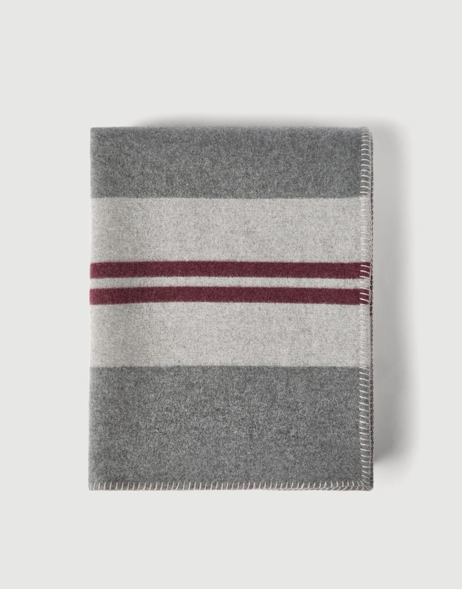 Cashmere double cloth throw Dark Military Lifestyle - Brunello Cucinelli