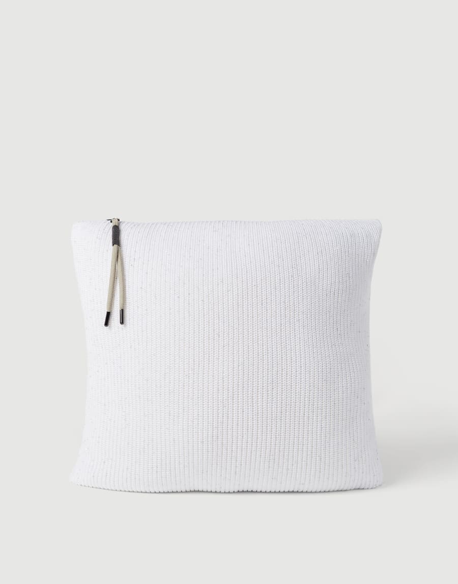 Cotton knit cushion White Lifestyle - Brunello Cucinelli