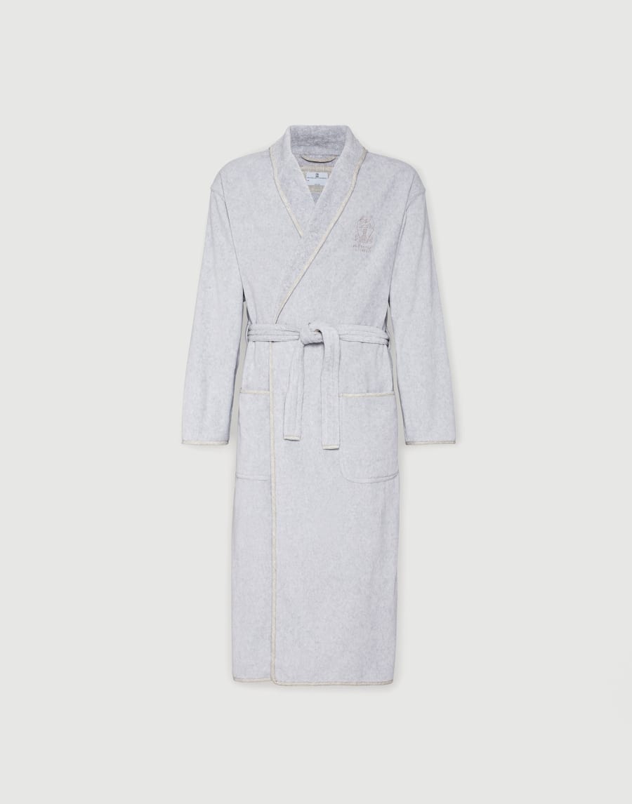 Terrycloth bathrobe Light Grey Lifestyle - Brunello Cucinelli