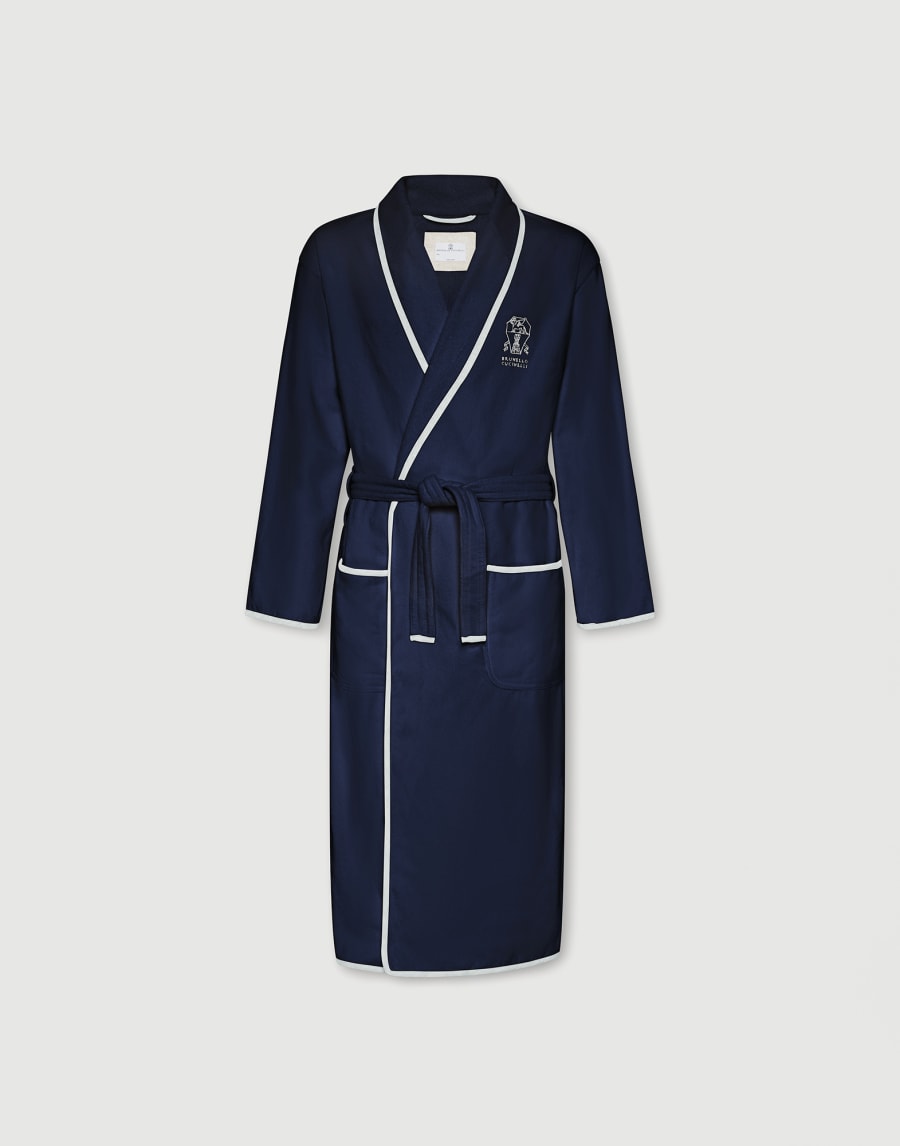 Terrycloth bathrobe Navy Blue Lifestyle - Brunello Cucinelli