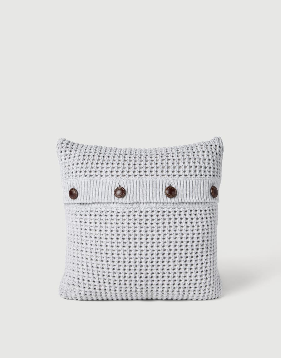 Net knit cushion Light Grey Lifestyle - Brunello Cucinelli