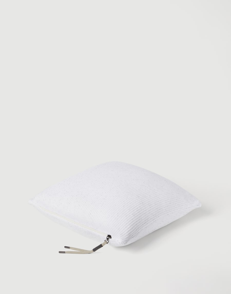 Cotton knit cushion White Lifestyle - Brunello Cucinelli
