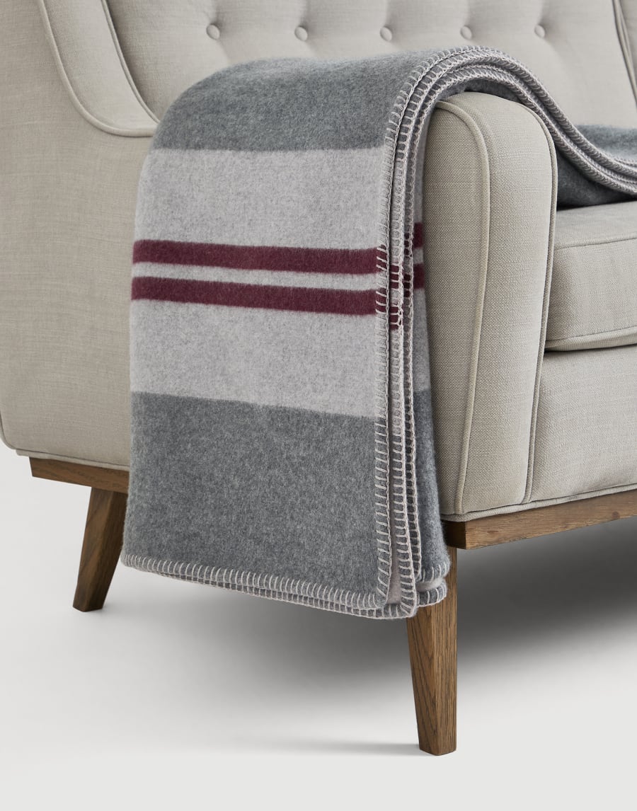 Cashmere double cloth throw Dark Military Lifestyle - Brunello Cucinelli