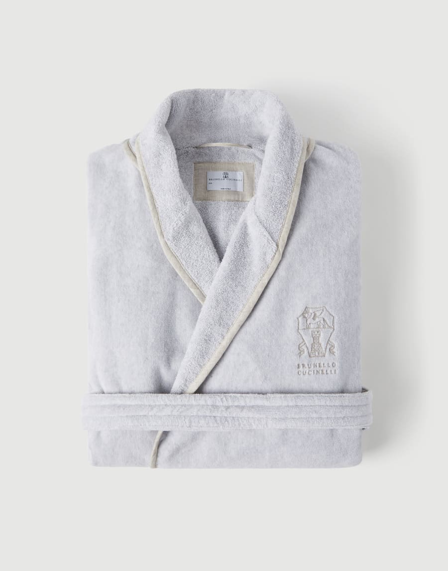 Terrycloth bathrobe Light Grey Lifestyle - Brunello Cucinelli