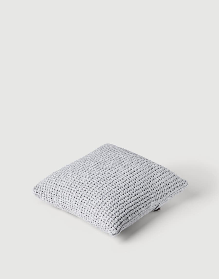 Net knit cushion Light Grey Lifestyle - Brunello Cucinelli