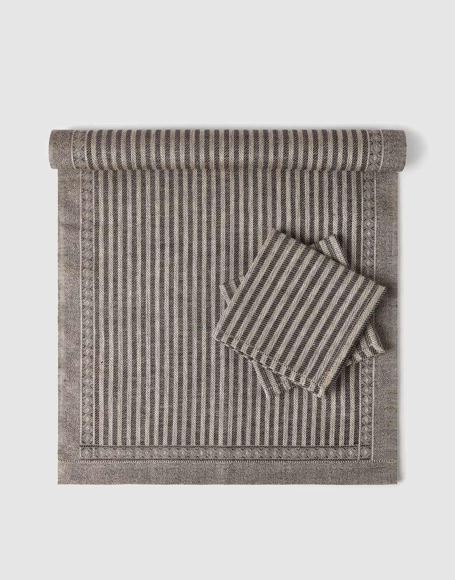 Runner and napkins set Dark Military Lifestyle - Brunello Cucinelli