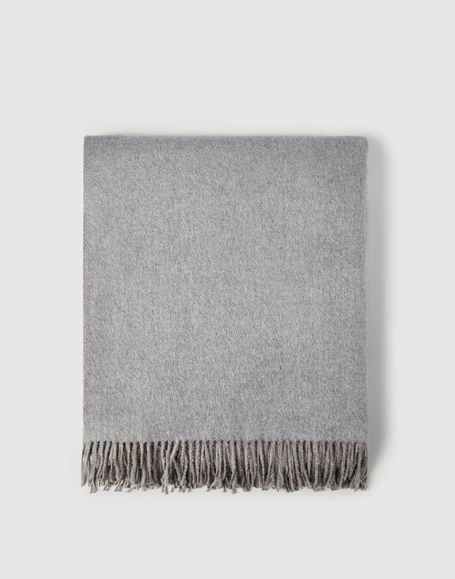 Silk double cloth throw Light Brown Lifestyle - Brunello Cucinelli