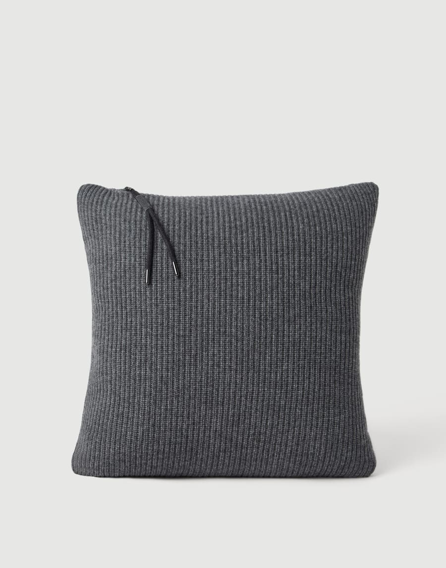 Shiny Zipper Pull knit cushion Lead Lifestyle - Brunello Cucinelli
