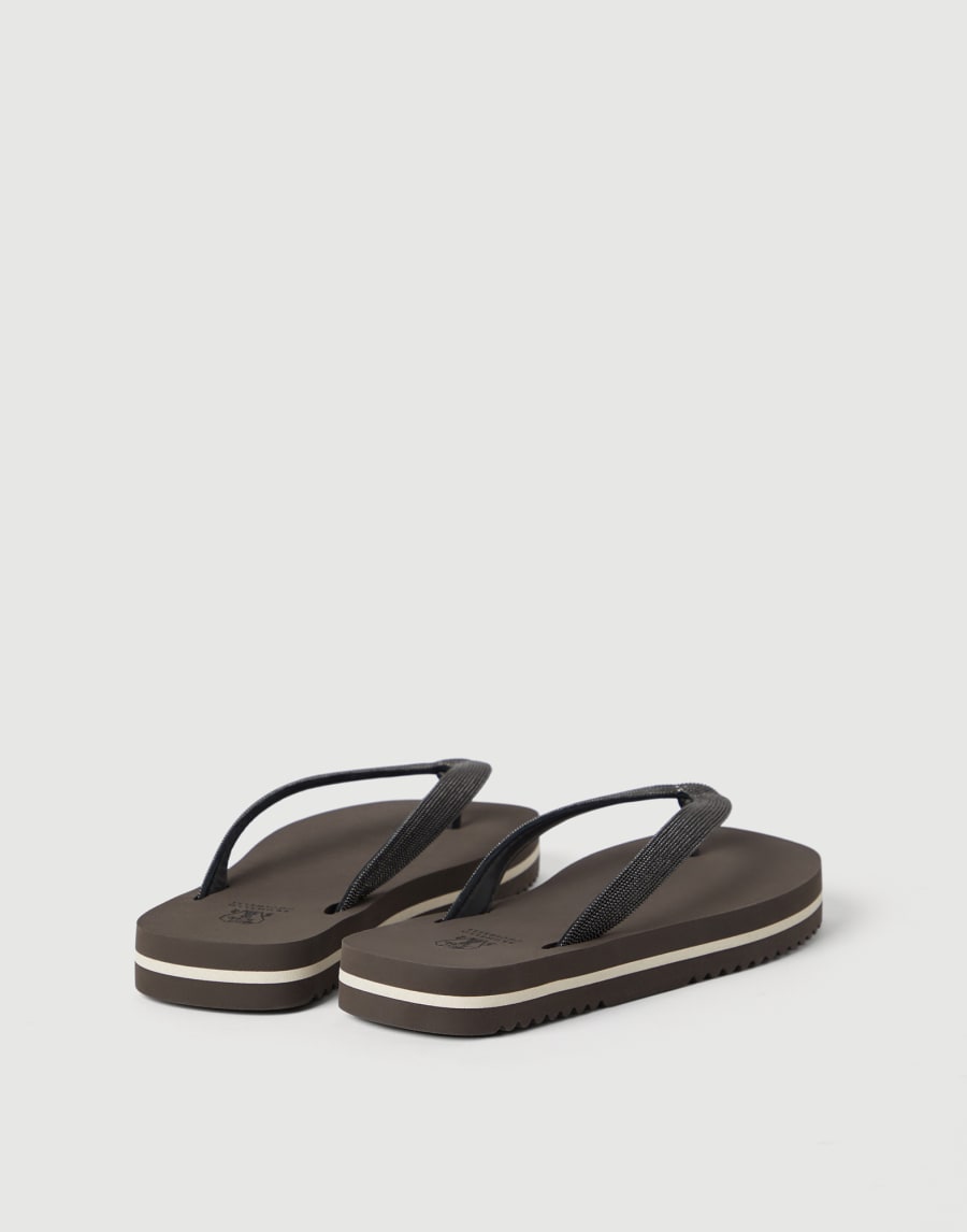 Precious flip flops Rust Brown Lifestyle - Brunello Cucinelli