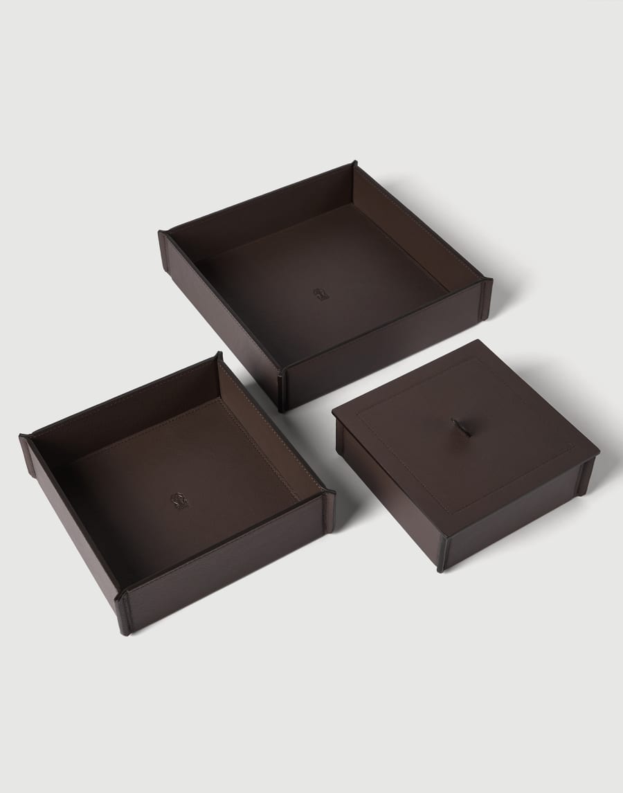 Trio of organizer boxes with lids Cigar Lifestyle - Brunello Cucinelli