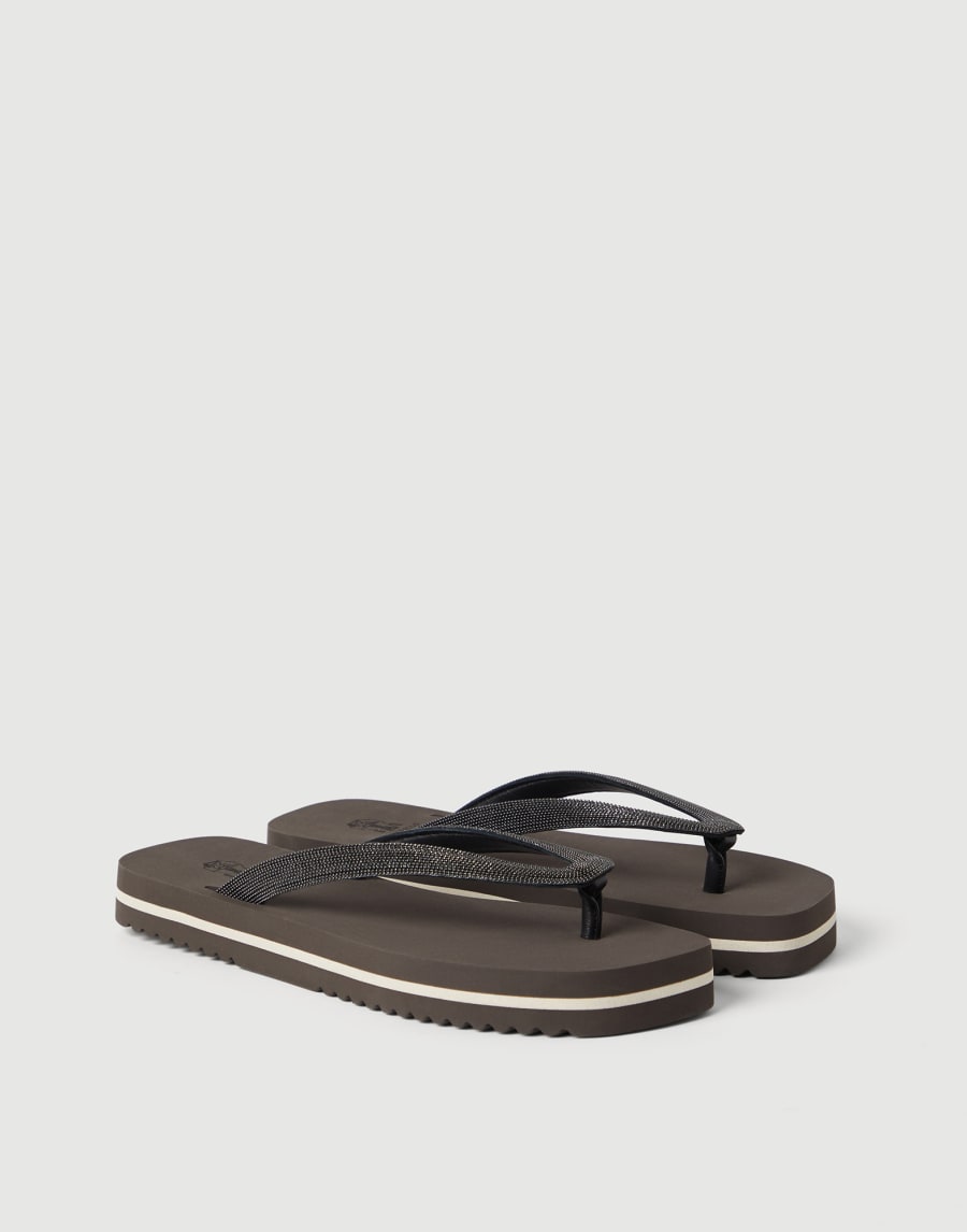 Precious flip flops Rust Brown Lifestyle - Brunello Cucinelli