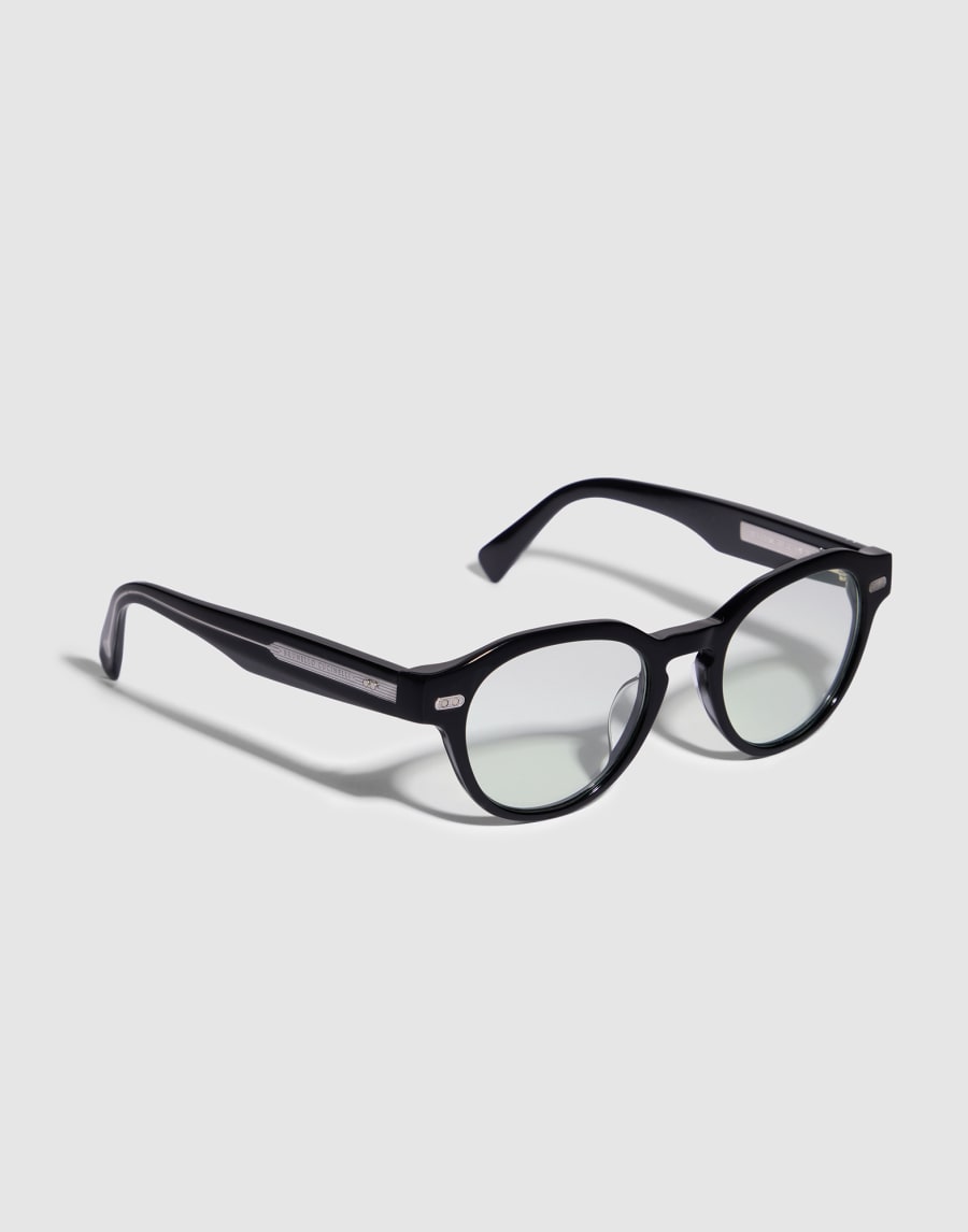 Panto acetate aperitif frame Black Eyewear - Brunello Cucinelli