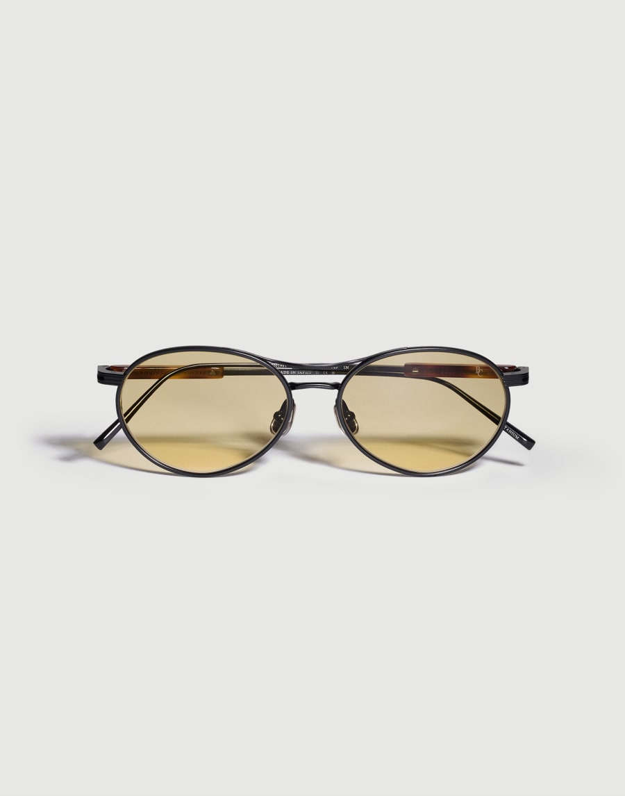 Oval titanium sunglasses Black Eyewear - Brunello Cucinelli