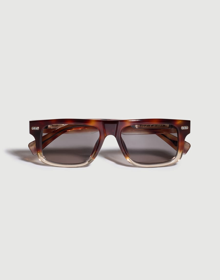 Rectangular acetate sunglasses Havana Fade Eyewear - Brunello Cucinelli