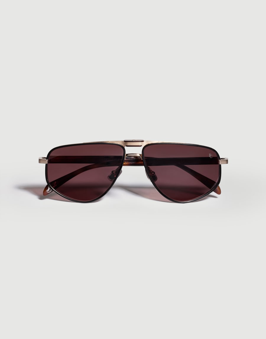 Gafas de sol Dike chapadas en oro de 18k Oro Gafas - Brunello Cucinelli