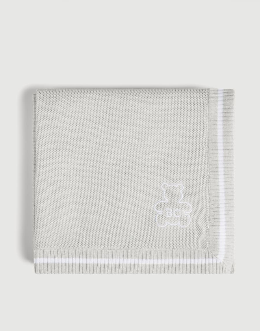 Baby Bernie blanket with embroidery Fog Baby - Brunello Cucinelli