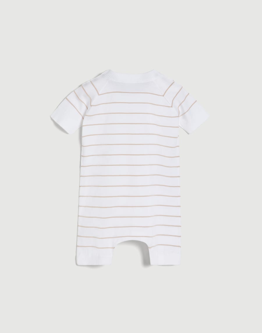 Bernie Baby knit coverall Light Brown Baby - Brunello Cucinelli