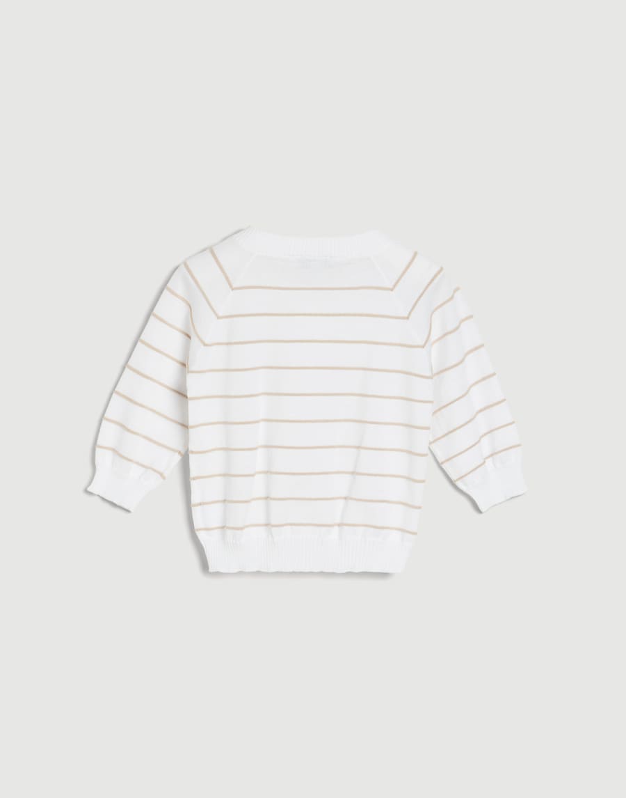 Cardigan Bébé Bernie à rayures Panama Bébé - Brunello Cucinelli