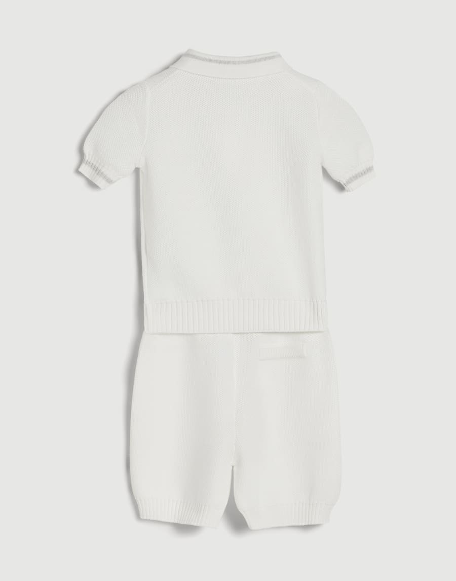 Baby Bernie knit coordinated set Panama Baby - Brunello Cucinelli