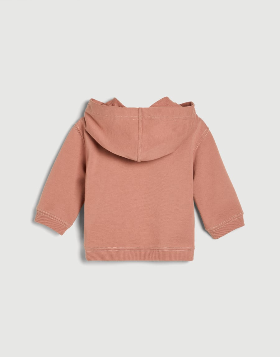 Baby Bernie hoodie with zipper Orange Baby - Brunello Cucinelli