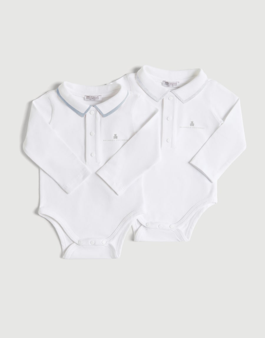 Baby Bernie long-sleeve bodysuit Light Grey Baby - Brunello Cucinelli