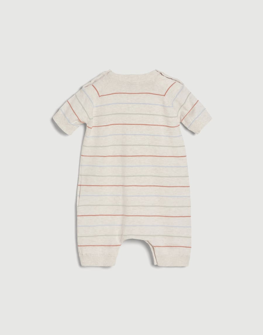 Bernie Baby knit coverall Oat Baby - Brunello Cucinelli