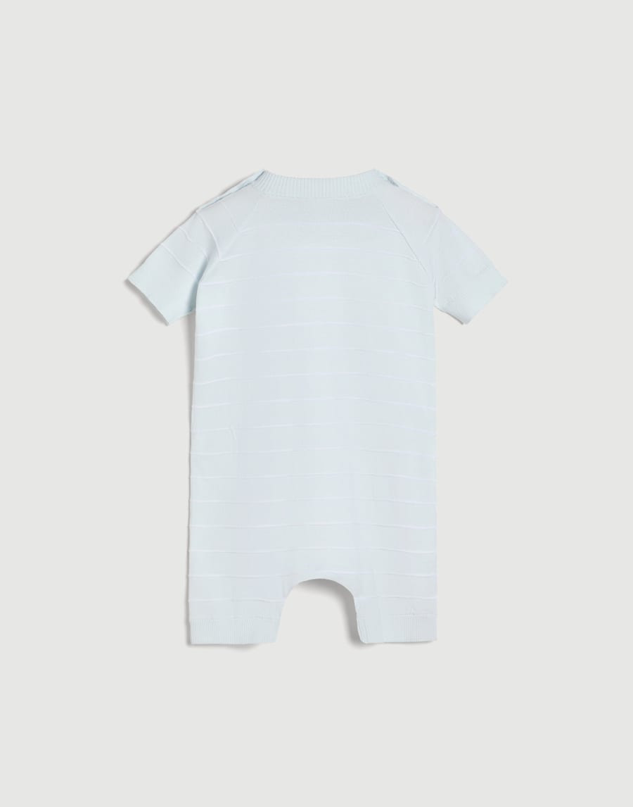 Grenouillère Baby Bernie en maille Bleu Ciel Bébé - Brunello Cucinelli
