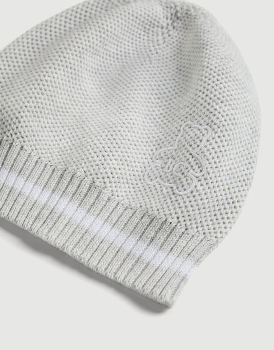 Bonnet Bébé Bernie en maille Brouillard Bébé - Brunello Cucinelli