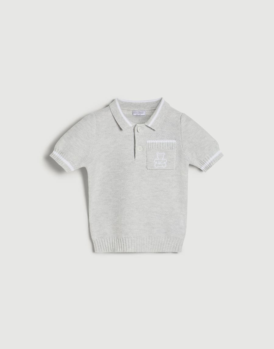 Baby Bernie polo shirt Light Grey Baby - Brunello Cucinelli