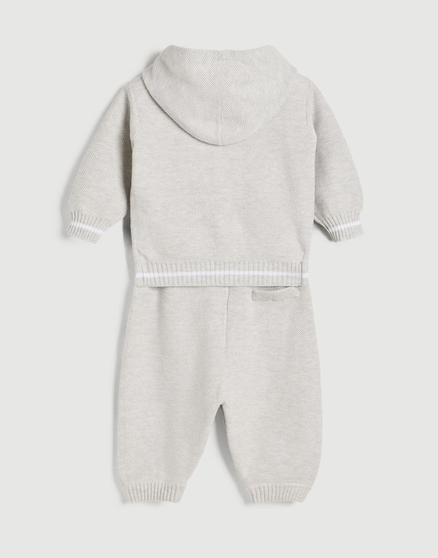 Baby Bernie knit coordinated set Fog Baby - Brunello Cucinelli