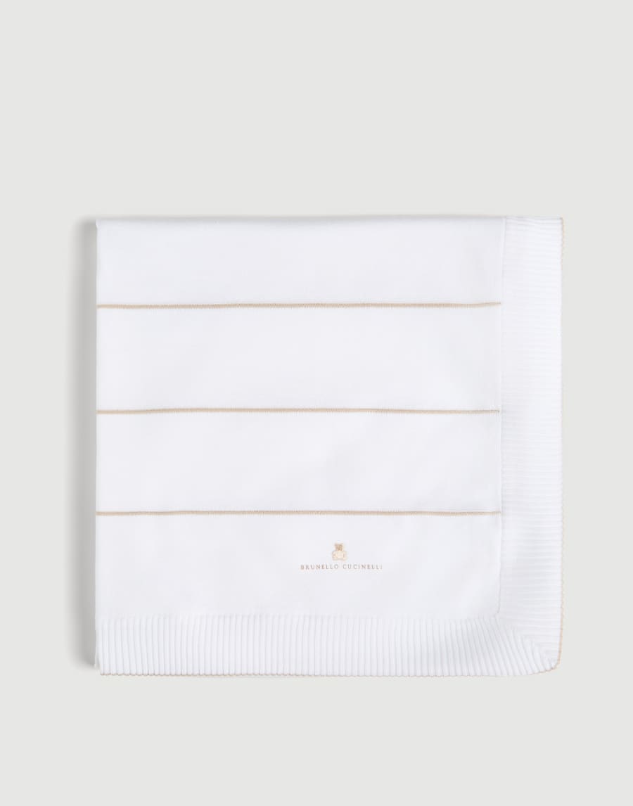 Coperta Baby Bernie rigata Bianco Baby - Brunello Cucinelli
