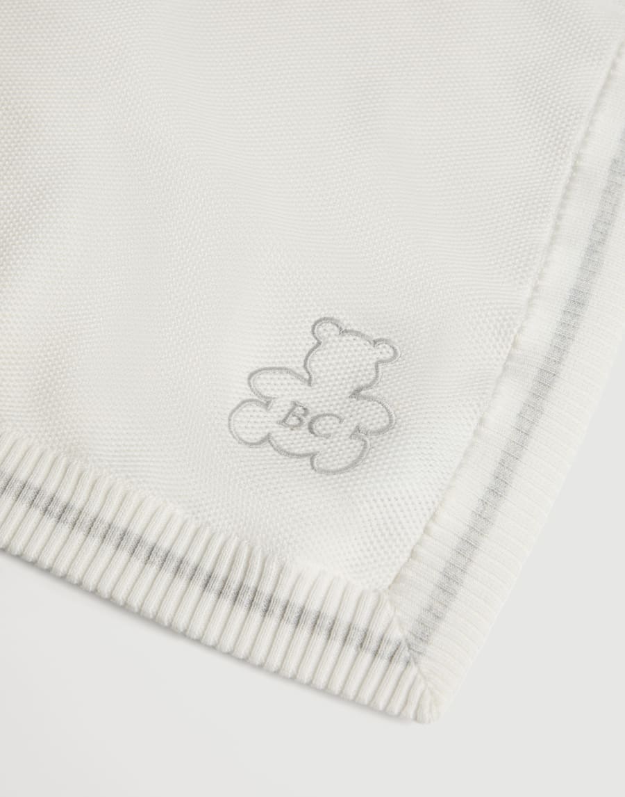 Baby Bernie blanket with embroidery Panama Baby - Brunello Cucinelli