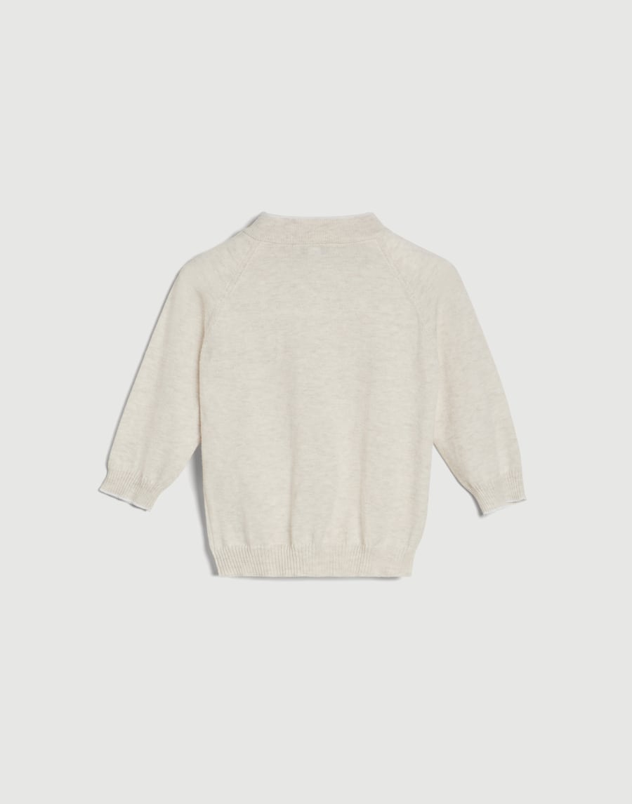 Cotton lightweight Baby Bernie cardigan Oat Baby - Brunello Cucinelli