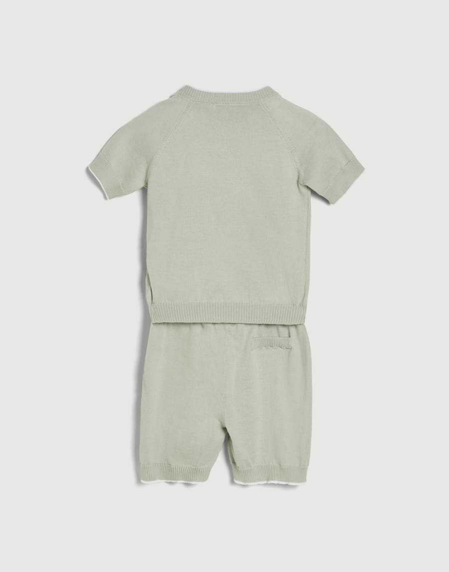 Baby Bernie knit coordinated set Mint Green Baby - Brunello Cucinelli