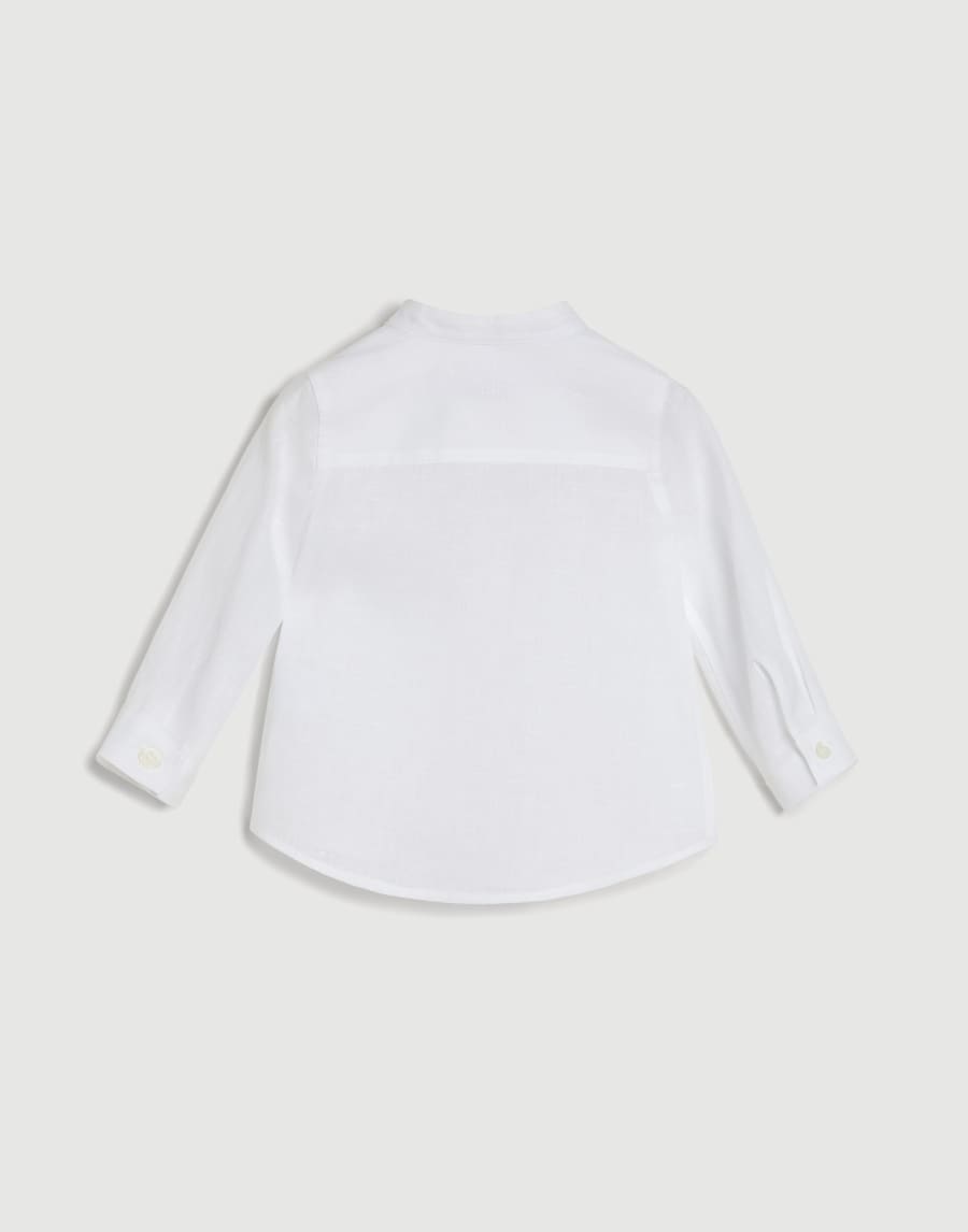 Chemise Baby Bernie à col mao Blanc Bébé - Brunello Cucinelli
