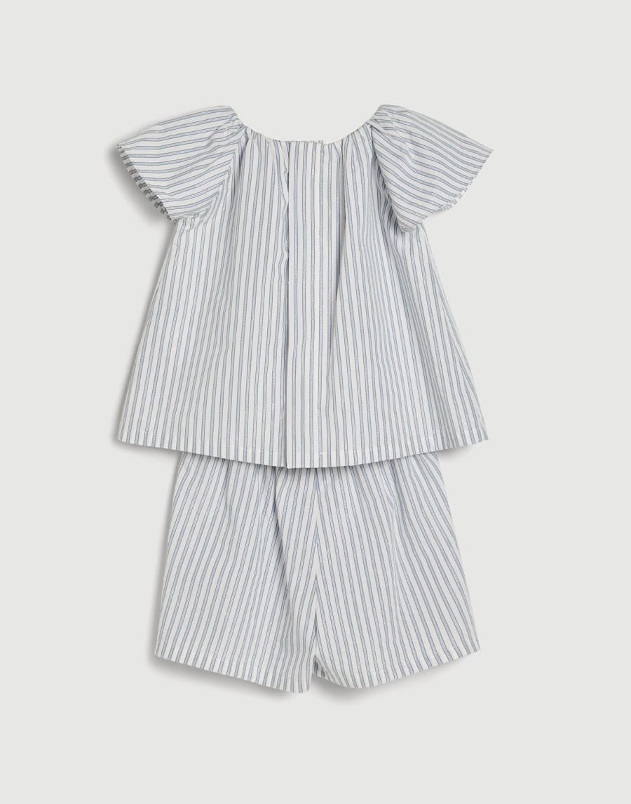 Baby Bernie striped coordinated set Sky Blue Baby - Brunello Cucinelli