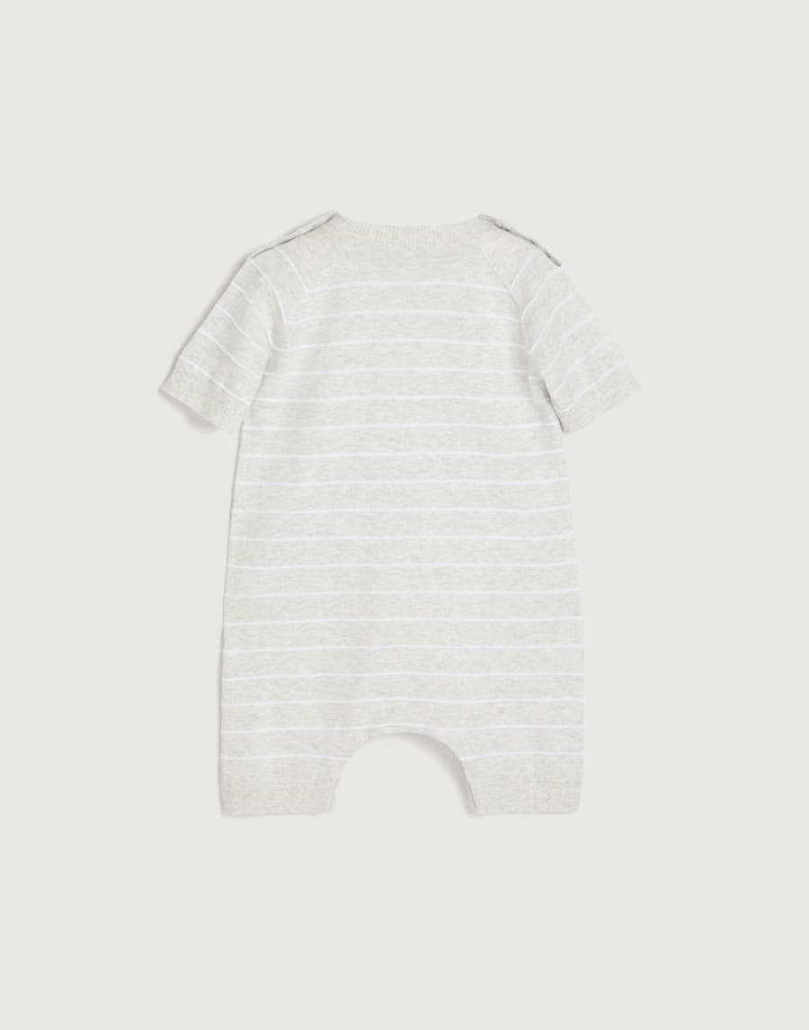 Grenouillère Baby Bernie en maille Brouillard Bébé - Brunello Cucinelli