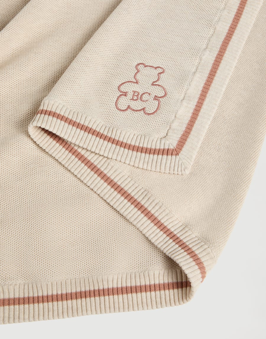 Baby Bernie blanket with embroidery Beige Baby - Brunello Cucinelli