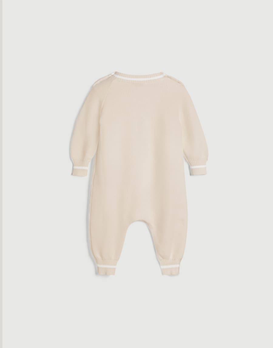 Bernie Baby knit coverall Sand Baby - Brunello Cucinelli